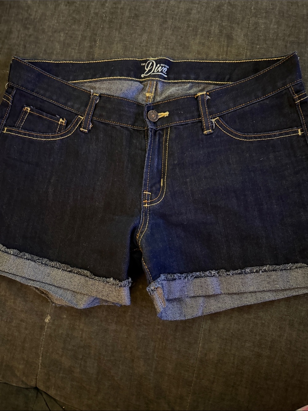 Old Navy Dark Indigo Rolled Cuff Denim Shorts